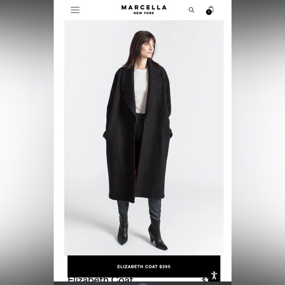 NWT Marcella Elizabeth coat in black sz small 100% wool - Picture 5 of 6